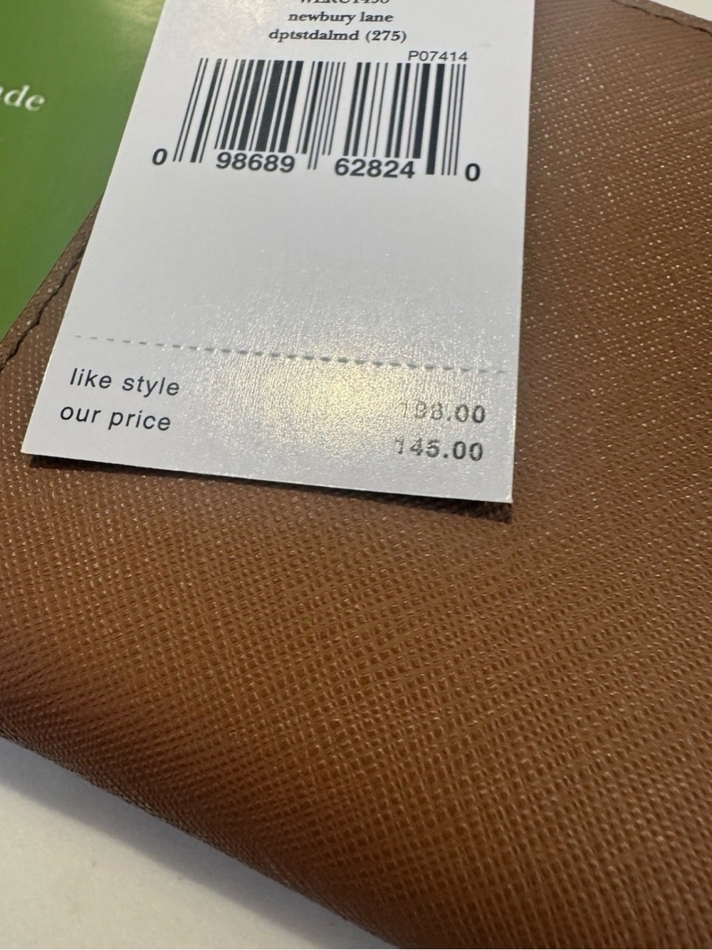 kate spade Tan Leather Zip-Around Wallet with Gold Plaque - Picture 4 of 5